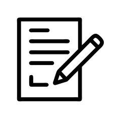Poster - Document, signature, pencil, contract, form, write, sign. Icon for signing documents, contracts, and agreements. Use on legal, business, or education sites.