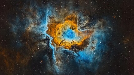 Wall Mural - vibrant cosmic nebula with multicolored gas and stars in deep space