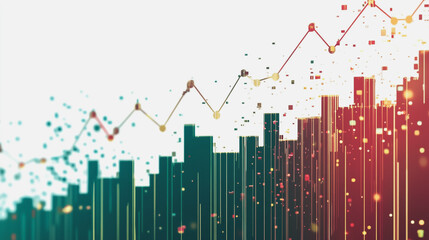 Wall Mural - Abstract black background with Colorful charts and graphs with statistics to innovative analyze business potential and forecast future development of companies growth.