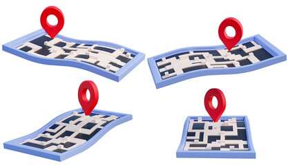 Aufkleber - 3d illustration location map transparent background 3d rendering