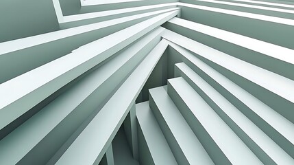 Abstract Grey and White Geometric Architectural Structure