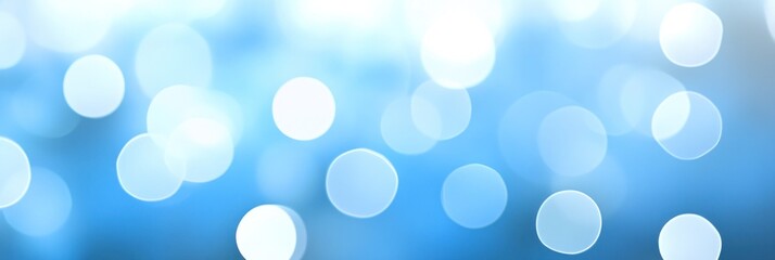 Poster - Gentle blue bokeh lights blur together to create a calming effect, enhancing the serene setting