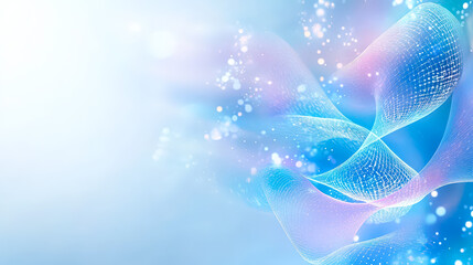 Poster - Abstract light waves with blue and pink hues create a dreamy effect in a serene background