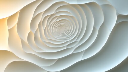 Wall Mural - A design of overlapping concentric circles in soft white on a pale gray backdrop.