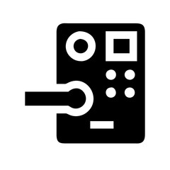 Poster - Black smart door lock icon isolated on white background for home security websites,smart home technology blogs and access control illustrations.