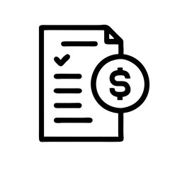 Poster - Financial document icon with dollar sign. Business, finance, payment. Use for financial apps, business blogs, UI/UX.