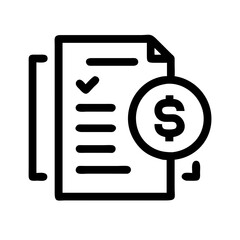 Poster - Financial document icon with dollar sign. Business, finance, payment. Use for financial apps, business blogs, UI/UX.