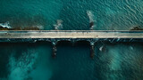 Aerial View of Seven Mile Bridge Connecting Islands in the Florida Keys