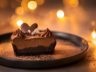 Wall Mural - chocolate cake on a plate