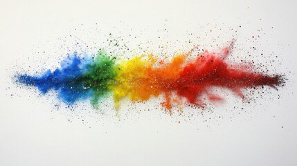 Poster - Vibrant color explosion art studio environment abstract content creative space dynamic viewpoint artistic expression