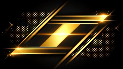 Poster - Golden abstract background design,  glowing stripes, dark texture, website banner