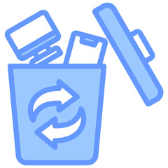 Poster - Electronic Waste Reduction Lineal Blue Icon