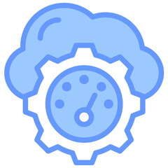 Poster - Cloud Efficiency Lineal Blue Icon