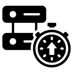 Poster - Efficient Data Center Solid Black Icon