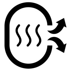 Poster - Waste Heat Reuse Solid Black Icon