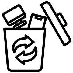 Aufkleber - Electronic Waste Reduction Outline Icon