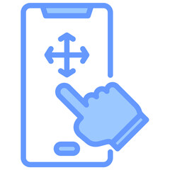Poster - Tactile Interface Lineal Blue Icon