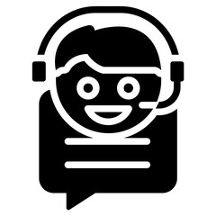 Poster - Virtual Assistant Solid Black Icon