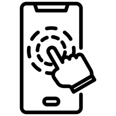 Poster - Touch Screen Outline Icon