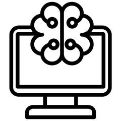 Poster - Brain Computer Interface Outline Icon