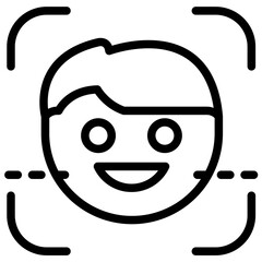 Poster - Facial Recognition Outline Icon