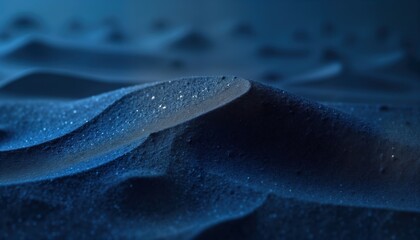 Aufkleber - Closeup view of deep blue sand texture. Blue sand dunes create unique pattern. Abstract design with captivating surface. Photo perfect for wallpaper cover. Dark, cool tones ideal for modern vintage