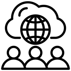 Poster - Public Cloud Outline Icon