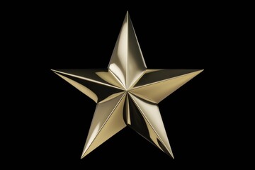 Poster - A 3D rendered golden star isolated on a transparent background.