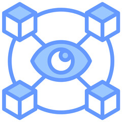 Poster - Supply Chain Transparency Lineal Blue Icon