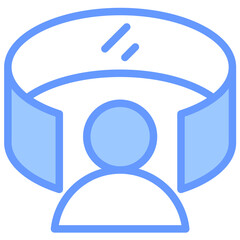 Poster - Virtual Simulation Lineal Blue Icon