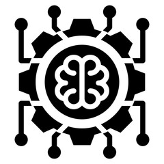 Poster - Machine Learning Solid Black Icon