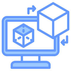 Poster - Digital Twins Lineal Blue Icon