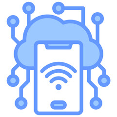 Poster - Internet Of Thing Lineal Blue Icon