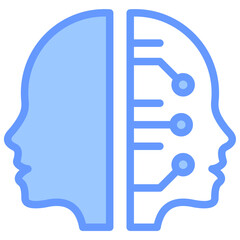 Poster - Human Robot Collaboration Lineal Blue Icon