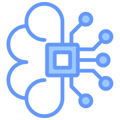Poster - Artificial Intelligence Lineal Blue Icon