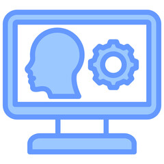 Poster - Virtual Management Lineal Blue Icon
