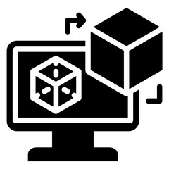 Poster - Digital Twins Solid Black Icon