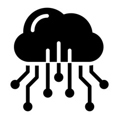 Poster - Cloud Computing Solid Black Icon