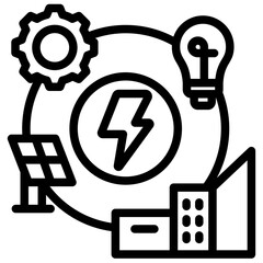 Poster - Smart Grid Outline Icon