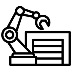 Poster - Automated Warehouse Outline Icon