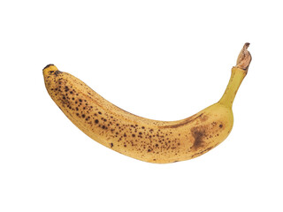 Wall Mural - Ripe spotted banana, PNG isolated on a transparent background for food or health contexts