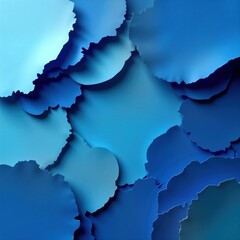 Aufkleber - Abstract illustration design. Deep blue paper texture forms elegant shapes. Layers create visual interest. Modern art style. Sophisticated shades. Contemporary design element. Possible background