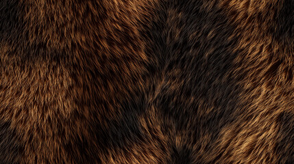 a seamless bear fur texture that is thick and coarse, featuring rich dark brown shades with ultra-de