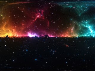 Wall Mural - a colorful galaxy with a rainbow of colors. the sky is filled with stars and the colors are vibrant