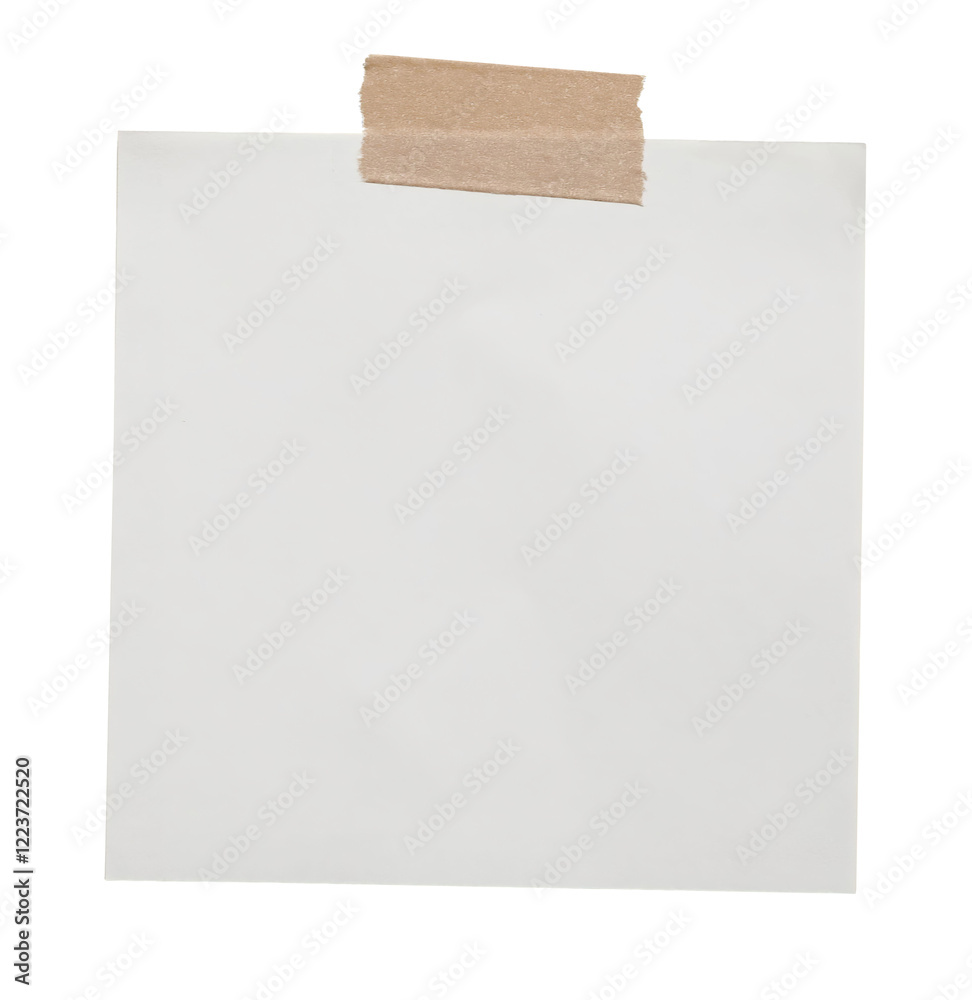 Empty note paper mockup. Message reminder card template isolated on ...