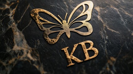 KB Handwritten initial letter, KB simple signature vector logo with butterfly shape variation, beauty, photography letter logo design. K B