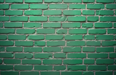 Poster - Vintage teal brick wall provides great background for industrial style. Rough texture, stained appearance give vintage feel. Perfect for warehouse backdrop vintage interior design. Classic brickwork