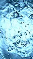 Aufkleber - Super Slow Motion of Water Drops in Detail. Filmed on High Speed Cinema Camera, 1000 fps. Texture of Water in Pool, Shot from Above. Vertical Aspect Ratio.
