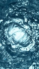 Aufkleber - Super Slow Motion of Water Waves in Detail. Filmed on High Speed Cinema Camera, 1000 fps. Texture of Water Tunnel, Shot from Above. Vertical Aspect Ratio.