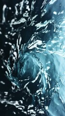 Aufkleber - Super Slow Motion of Water Waves in Detail. Filmed on High Speed Cinema Camera, 1000 fps. Texture of Water Tunnel, Shot from Above. Vertical Aspect Ratio.